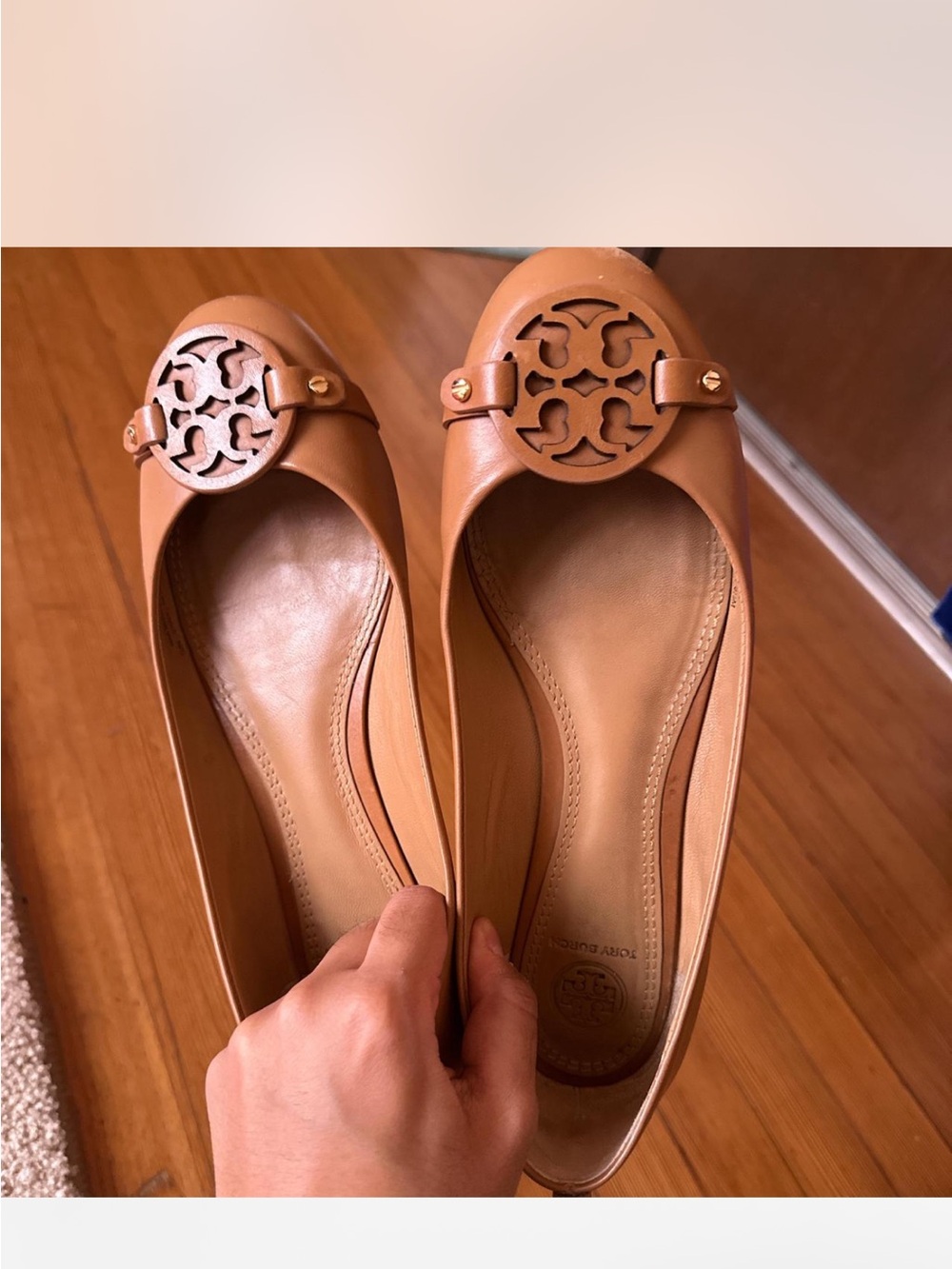 Tory Burch Tan Leather Ballet Flats